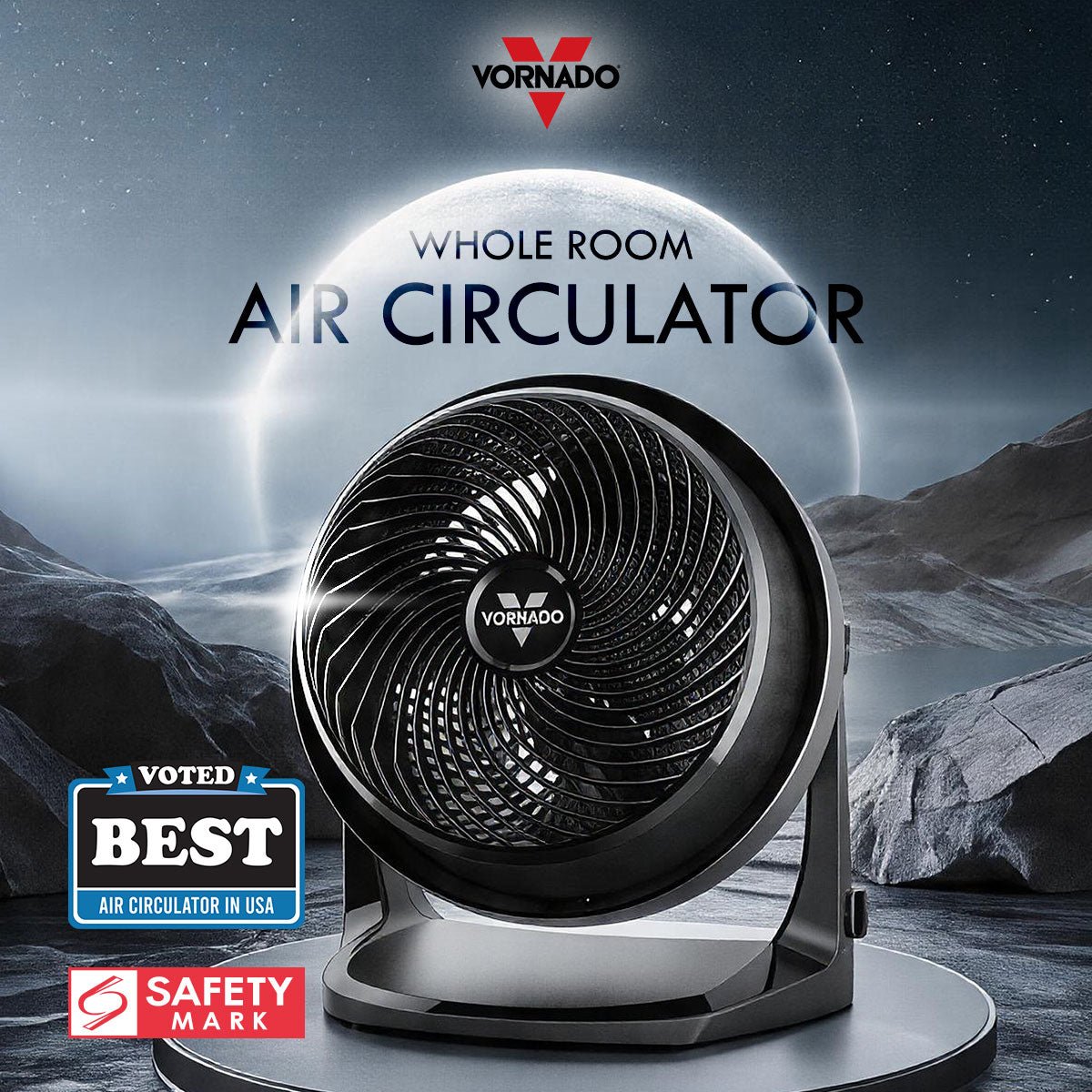 62-AN_1 Vornado Whole Room Air Circulator – Powerful Vortex Action, 75-ft wind, Adjustable Tilt, Desk/Floor Fan, 3-Speed, black, 62-AN - Image 1