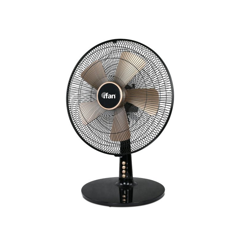 IF402_c2590698-6c8d-45be-a397-206b6b705984 iFan 16" Desk Fan – 5 Blades, Turbo Fan, Vortex Airflow, Adjustable Tilt, Oscillation, Energy-saving, 3-Speed, black, IF402 - Image 1