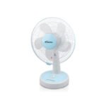 PowerPac 12" Desk Fan – High Velocity, Adjustable Tilt, Oscillation, Quiet, Durable, Overheat Protection, 3-Speed, pale blue & white, PPTF303