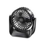 PowerPac 4" Table Fan – USB, Rechargeable, Portable Wireless, 360° Vertical Adjustable Tilt, Durable, Compact, 3-Speed, black, PPUF223