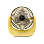 PowerPac 6" Table Fan – USB, Rechargeable, Portable Wireless, Strong Airflow, 120° Adjustable Tilt, 3-Speed, yellow, PPUF225