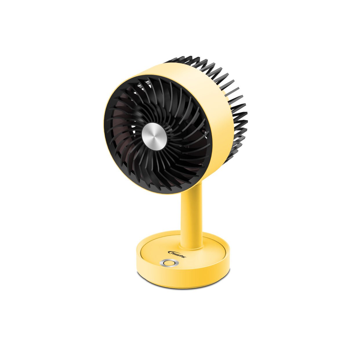 PPUF230Y_04 PowerPac 5" Table Fan – USB, Rechargeable, Portable Wireless, Adjustable Tilt, LED lights, Sturdy, 3-Speed, yellow, PPUF230 - Image 1