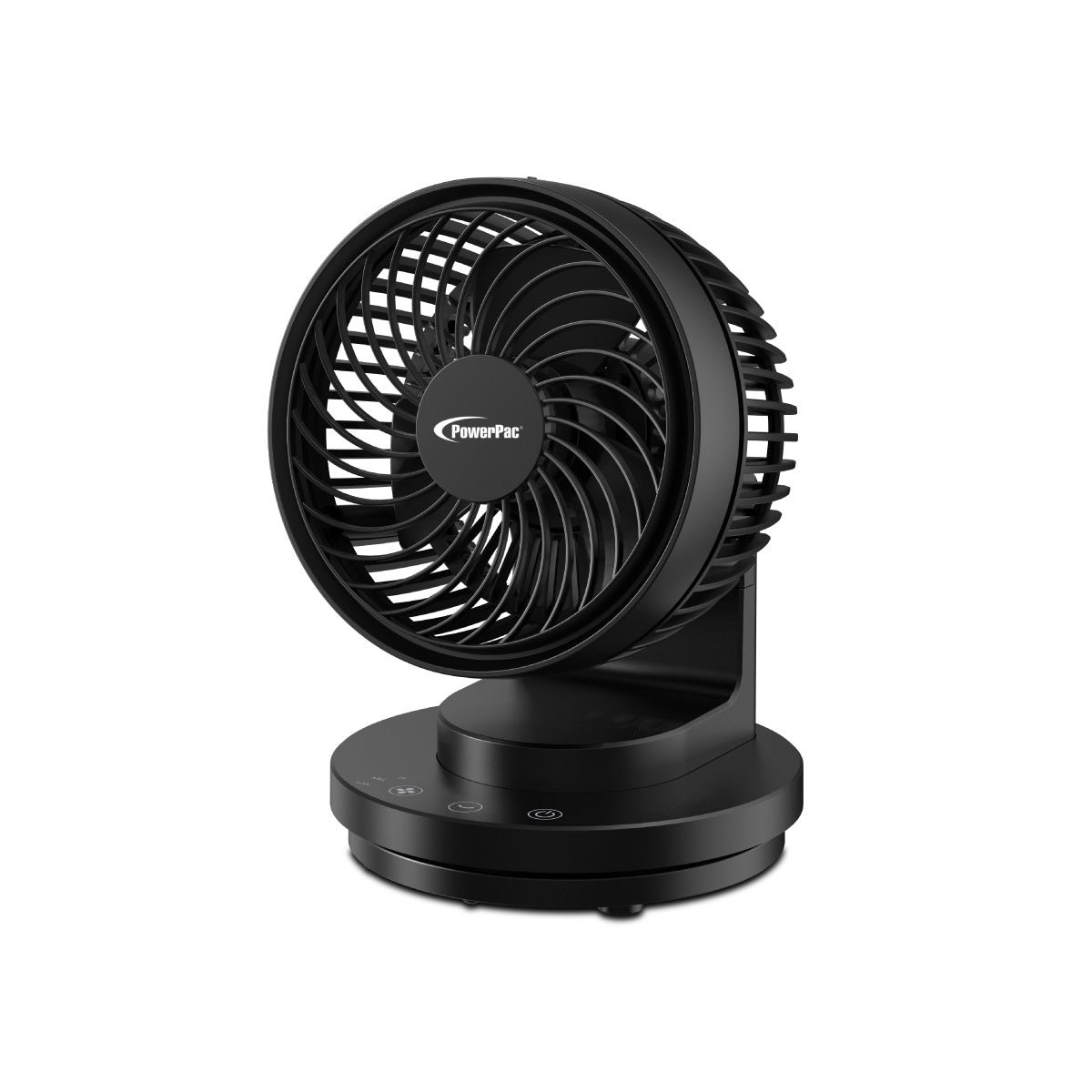 PPUF237B_05 PowerPac 6" Table Fan – USB, Air Circulator, Strong Airflow, Adjustable Tilt, Oscillation, Sturdy & Durable, 3-Speed, black, PPUF237 - Image 1