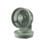 PowerPac 6" Table Fan – USB, Air Circulator, Strong Airflow, Adjustable Tilt, Oscillation, Sturdy & Durable, 3-Speed, green, PPUF237
