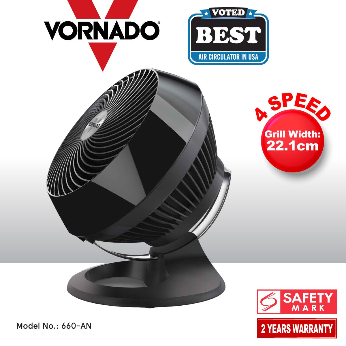 Vornado-660-AN_01 Vornado Energy Smart™ Air Circulator, Desk Fan, Portable Fan, Whole Room Air Circulator, 4 Speed (660-AN) - Image 1